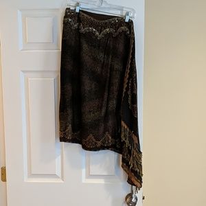 Alberto Makali brown beaded skirt